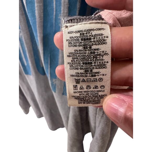 Free People We The Free City Slicker Tunic Graphic Print Top Gray, size Medium - Picture 5 of 10